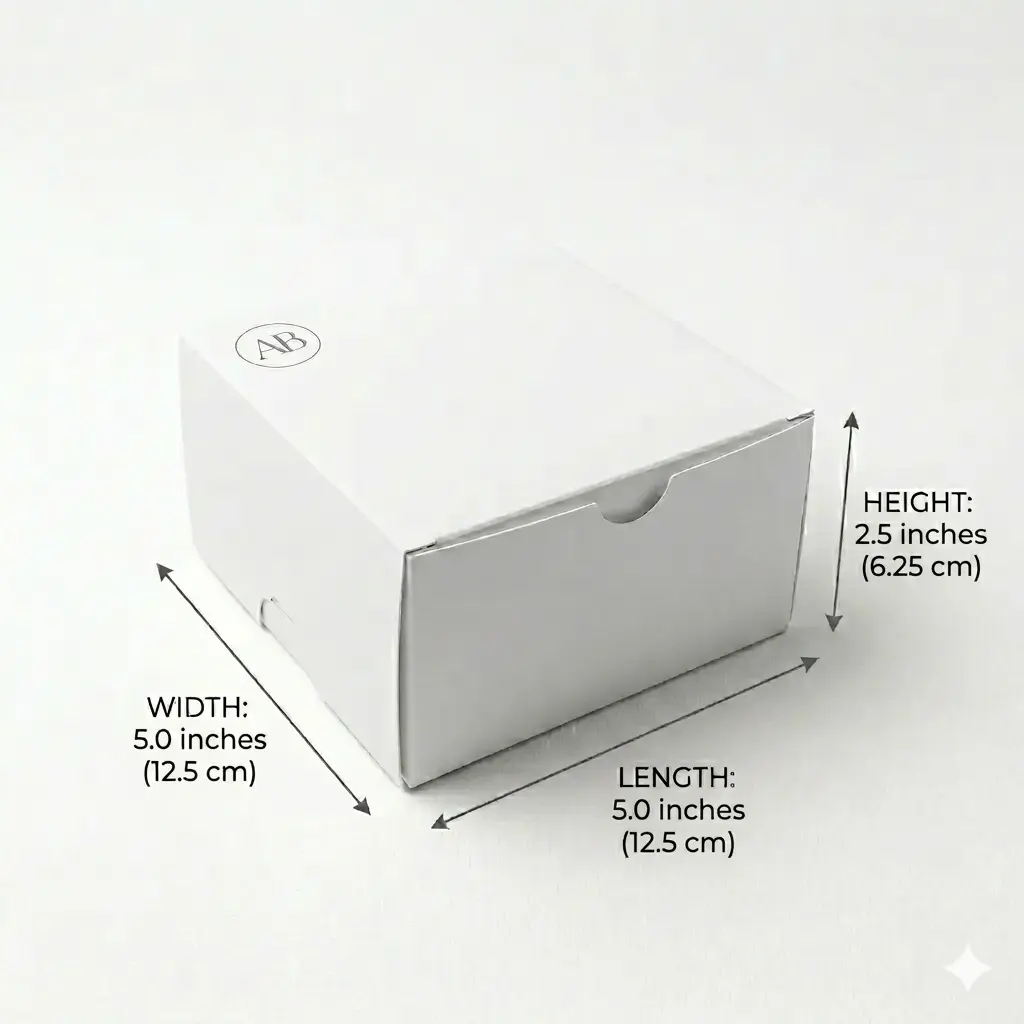 Box 5"X 5" X 2.5"/ 12.5cm X 12.5cm X 6.25cm