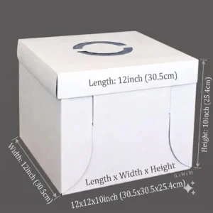 High Base Cake Box with Soft Lid (12-Inch)