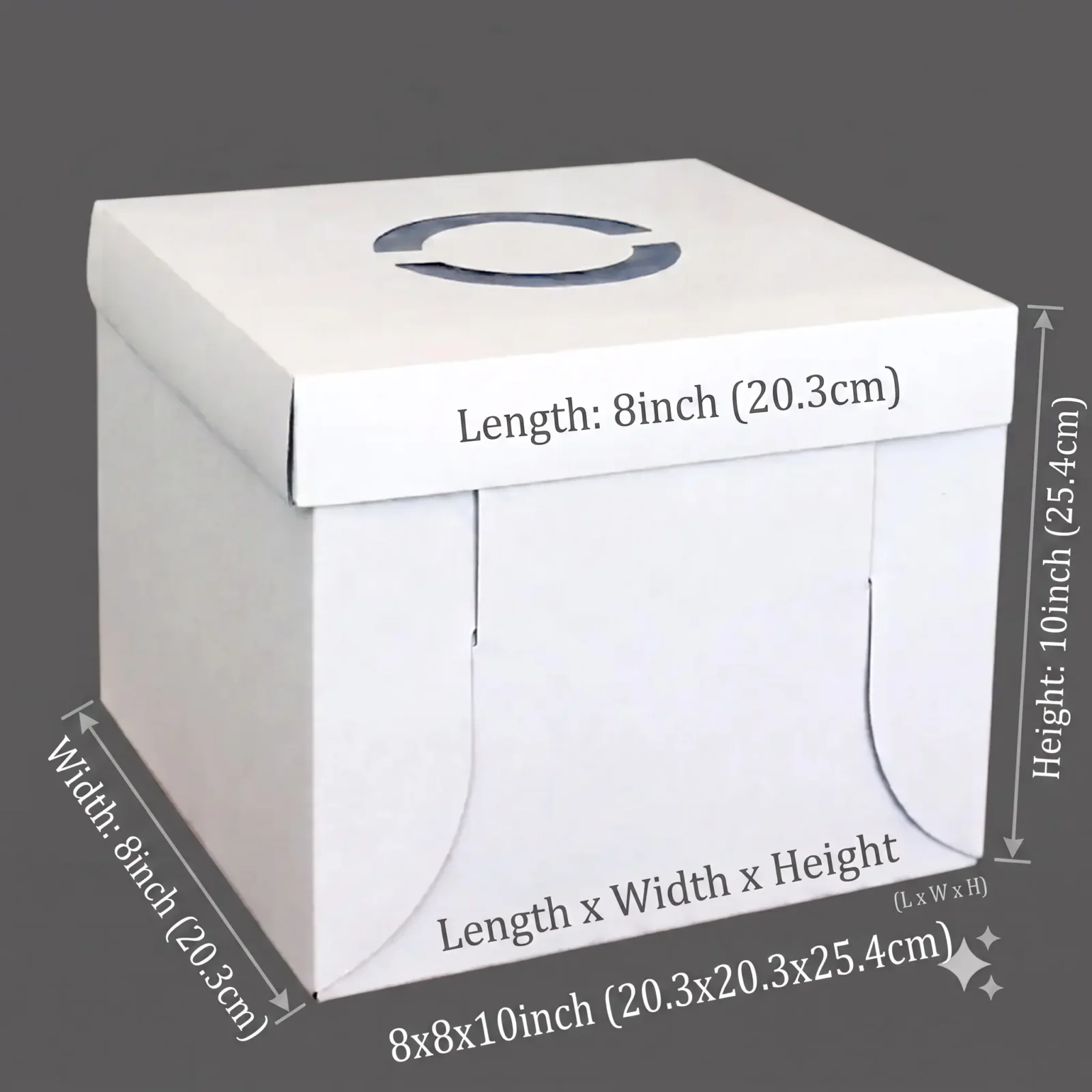 High Base Cake Box with Soft Lid (8-Inch)