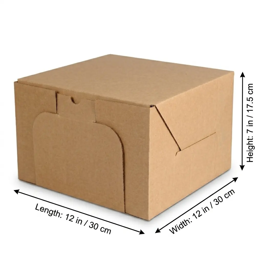 Cake Box Brown 12" X 12" X 7" / 30.5cm X 30.5cm X 17.5cm