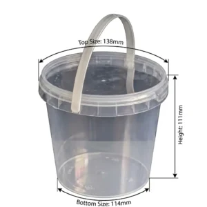1L Clear Tamper-Proof Plastic Bucket
